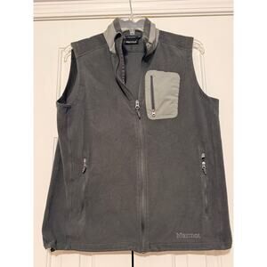 Marmot PolarTec Fleece Men's Gray Full Zip Vest, Size L